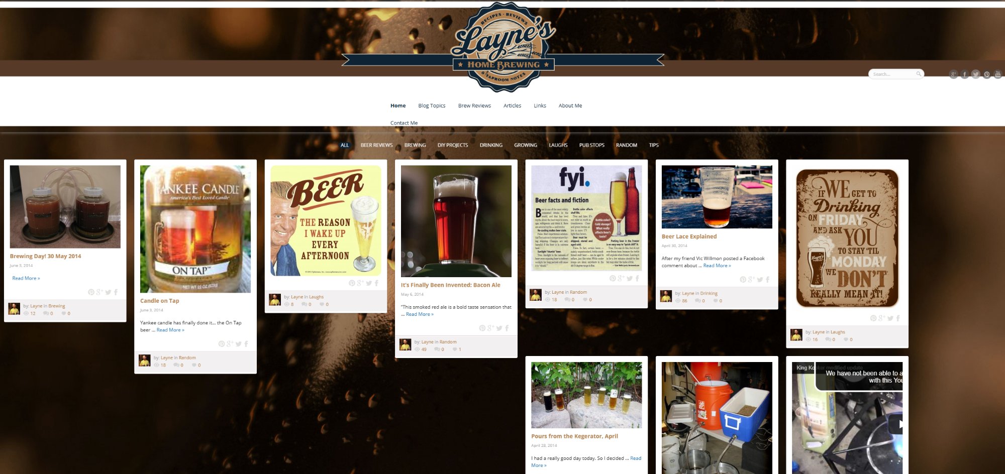 Layne's Home Brewing website